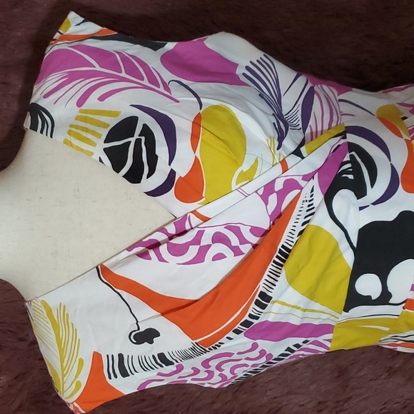 Lafayette 148 Abstract Floral Sleeveless Dress - Picture 2 of 7